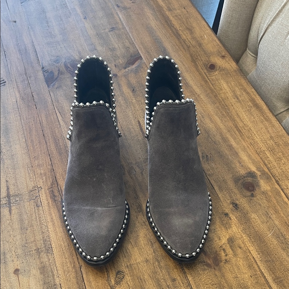 ALEXANDER WANG GRAY KORI CUT OUT ANKLE BOOTS